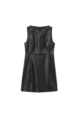 'Valentina' Sleeveless PU Dress