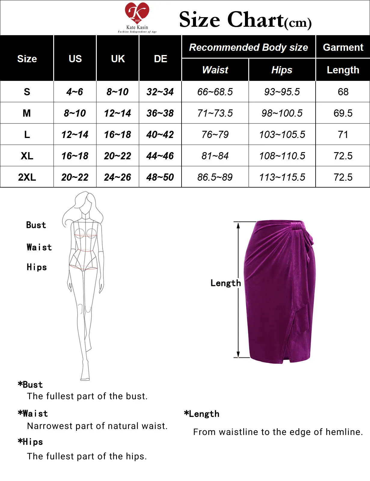 Women Wrap Hem Velvet Skirt Elastic Waist Below Knee Ruched Bodycon Skirt