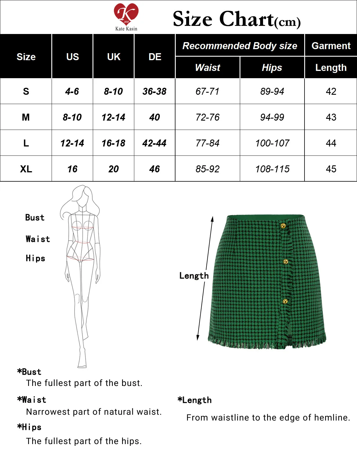 Women's Plaid Tweed Skirt High Waist Button Front Split Bodycon Pencil Mini Skirts